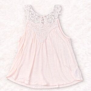 Forever 21 Cream Lace Tank Top XS Boho Crochet Flowy